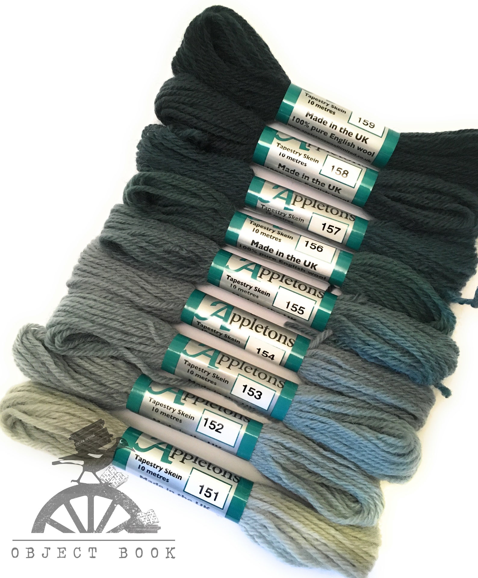 Mid Blue Appletons Wool Skeins No. 150 (151 - 159) Crewel 2ply or ...
