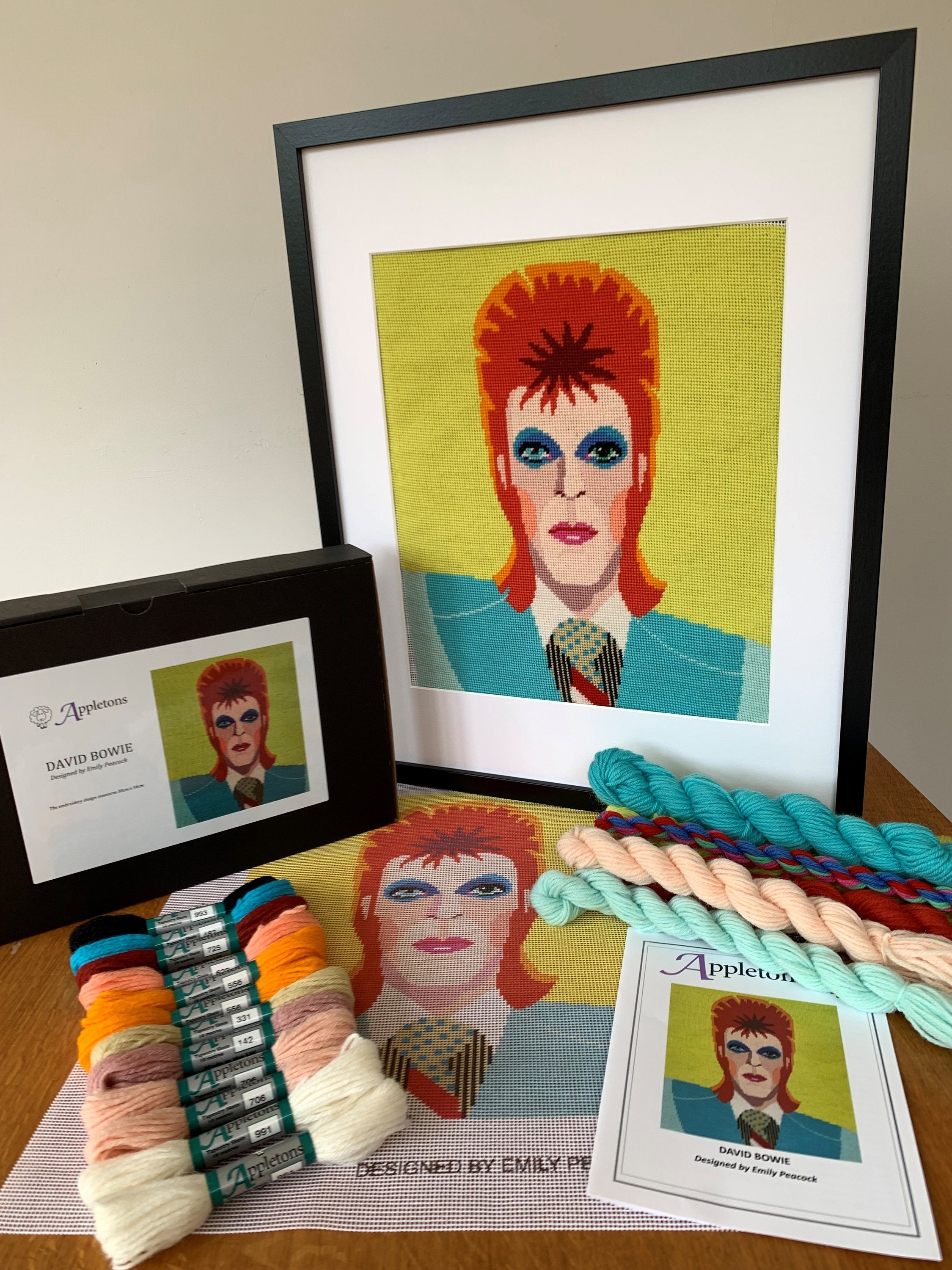 David Bowie Tapestry Needlepoint Kit Appletons 100% Wool Yarn