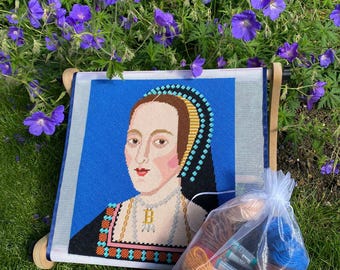 Anne Boleyn Tapestry Needlepoint Kit Appletons 100% Wool Yarn Designed by Emily Peacock