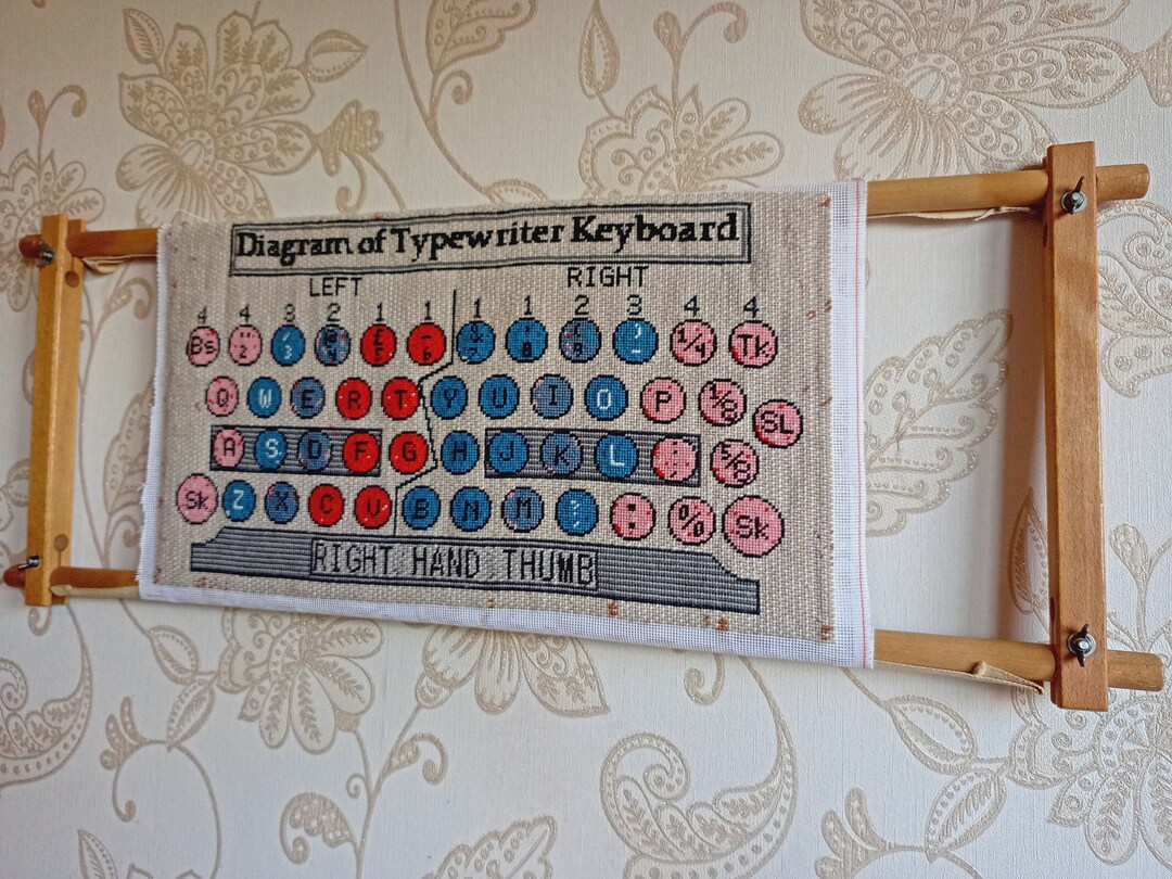 Diagram of a Typewriter Keyboard Needlepoint Tapestry Kit Made Etsy