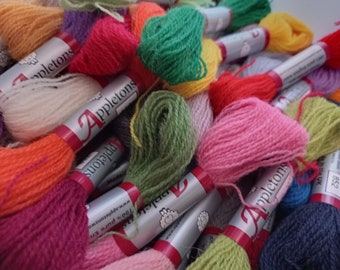 Appletons Wool 20 or less Skeins bundles (cheaper postage listing) all shades available! tapestry and crewel wool