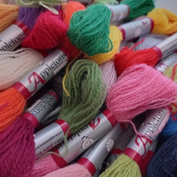 Appletons Wool 20 ou moins Skeins bundles (liste d’affranchissement moins chère) toutes les nuances disponibles! tapisserie et laine crewel