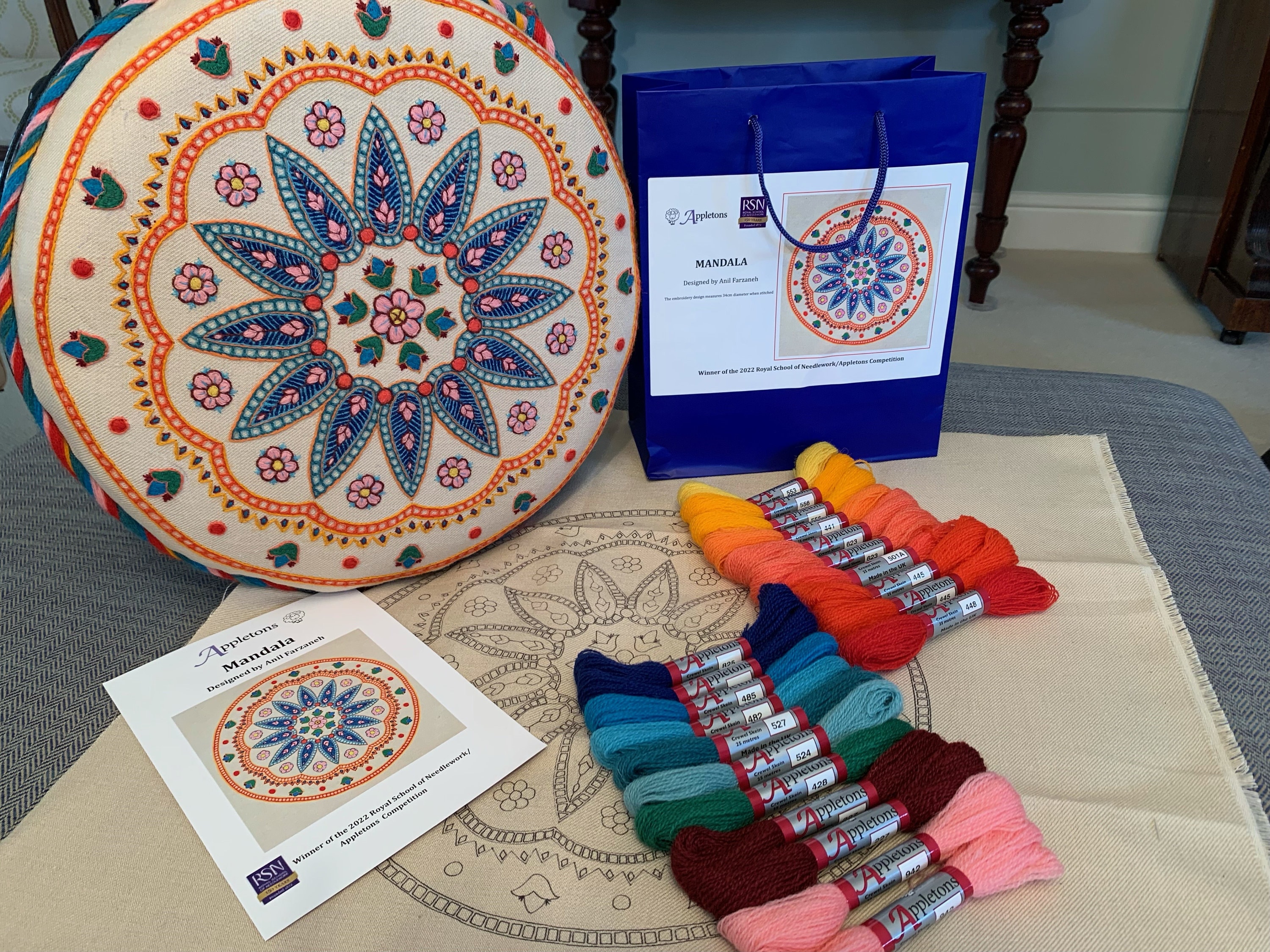 Appletons Mandala Embroidery Kit, Designed by Anil Farzaneh (