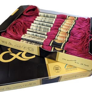 Nos. 3721 - 3837 CXC thread Box of 24pcs skeins - Pick from 447 colours cross stitch & embroidery floss bulk wholesale