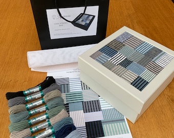 Cool Stripes - Stitch your own memory keepsake box Appletons Wool Tapestry Needlepoint Kit