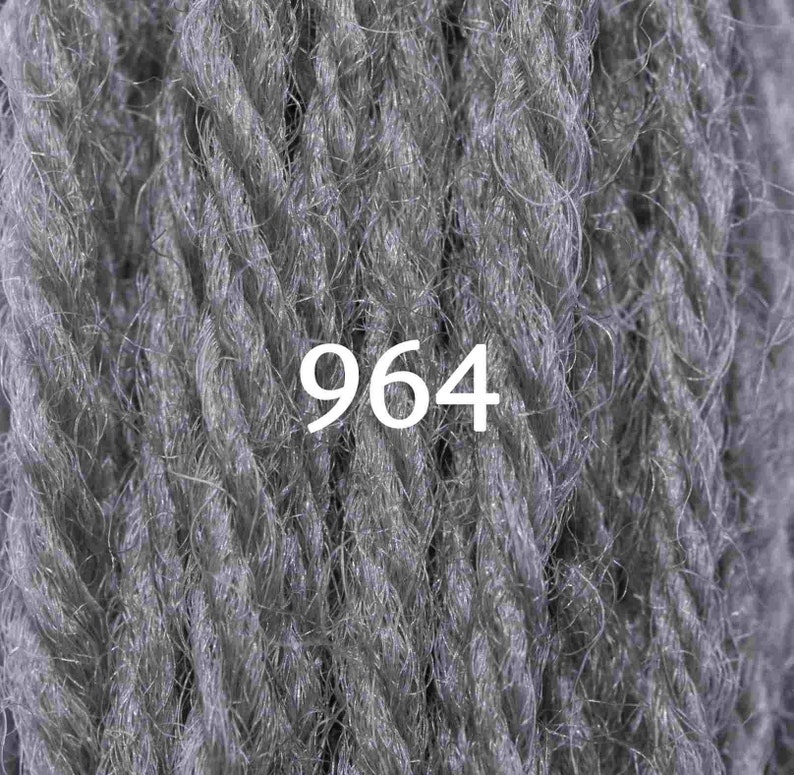 Iron Grey Set of Appletons Wool Skeins Range No. 960 961 968 Crewel 2ply or Tapestry 4ply yarn 964