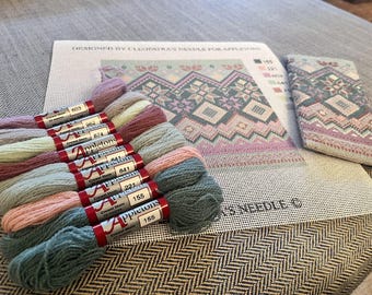 Fair Isle Spectacle Case Tapestry Needlepoint Kit Appletons 100% Wool Designed by Cleopatra’s Needle