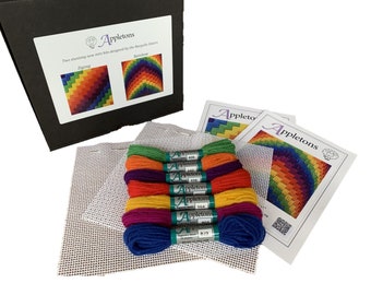 Appletons Two Kits in One Tapestry Kit Designed by The Bargello Sisters Rainbow and ZigZag
