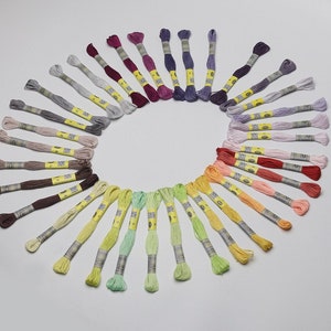 1-35 Amo skeins of Egyptian Cotton Floss cross stitch thread  - alternative brand for the New DMC Colours
