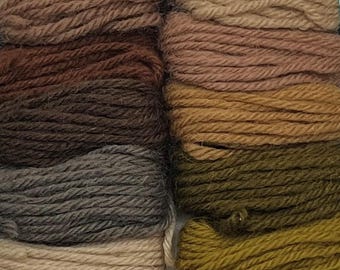 Earth 10pc Set of Appletons Wool Skeins Crewel 2ply or Tapestry 4ply yarn