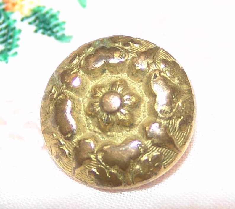 Marvelous Antique Gilt Brass Button ~ Golden Age Gilt Brass ~ Robinsons Extra Back Mark Button ~ Beautiful!