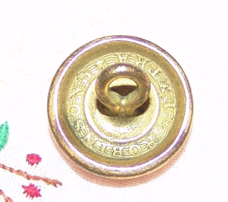 Marvelous Antique Gilt Brass Button ~ Golden Age Gilt Brass ~ Robinsons Extra Back Mark Button ~ Beautiful!