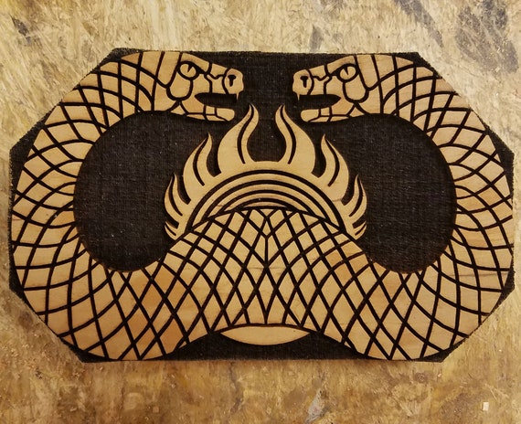 Serpent Cult Banner From Conan Woodcut for Wood Block Printing or