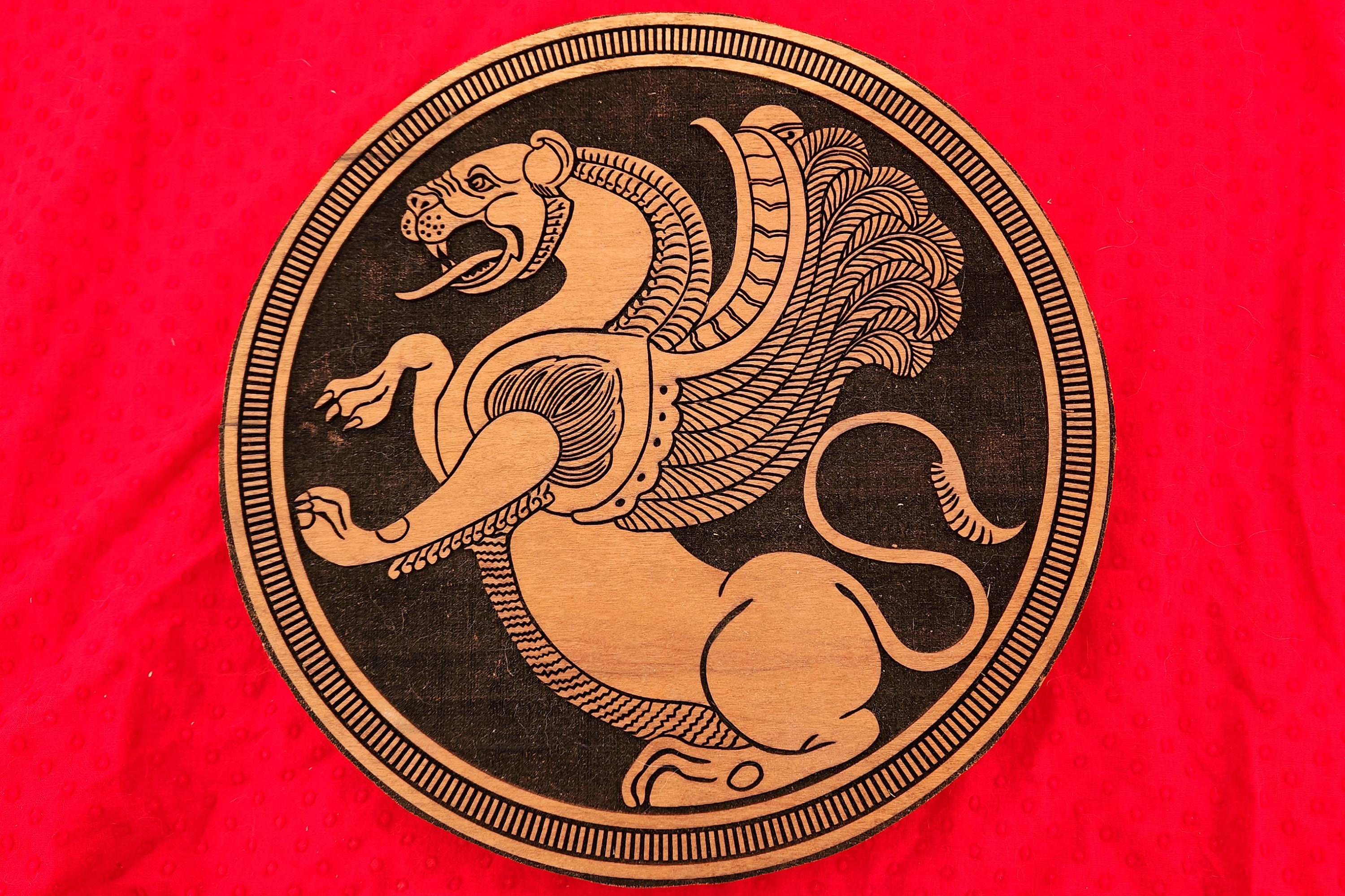 7th Century Sassanian Winged Lion or Semmurv Woodcut for 7th Century Sassanian Winged Lion or Semmurv Woodcut for