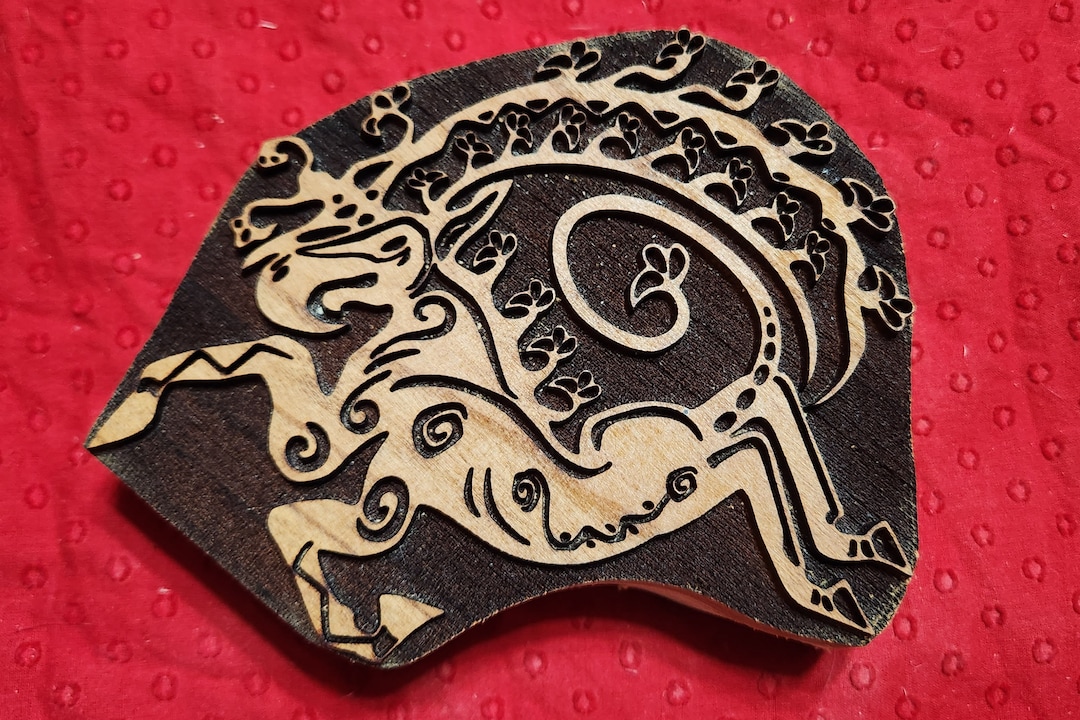 5th Century BC Siberian Ice Princess Tattoo From the Mongolian Steppes Woodcut for Wood Block