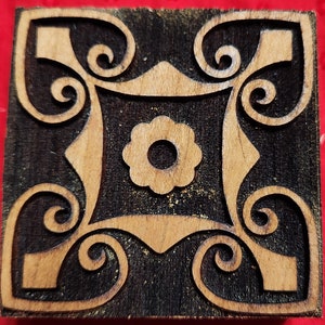 11th Century Norman Design Heart Spade Cross Woodcut for Wood Block Printing or Leather Embossing SCA