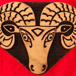 11th Century BC Shang Dynasty Ram Woodcut for Block Printing or Leather Gleann Abhann
