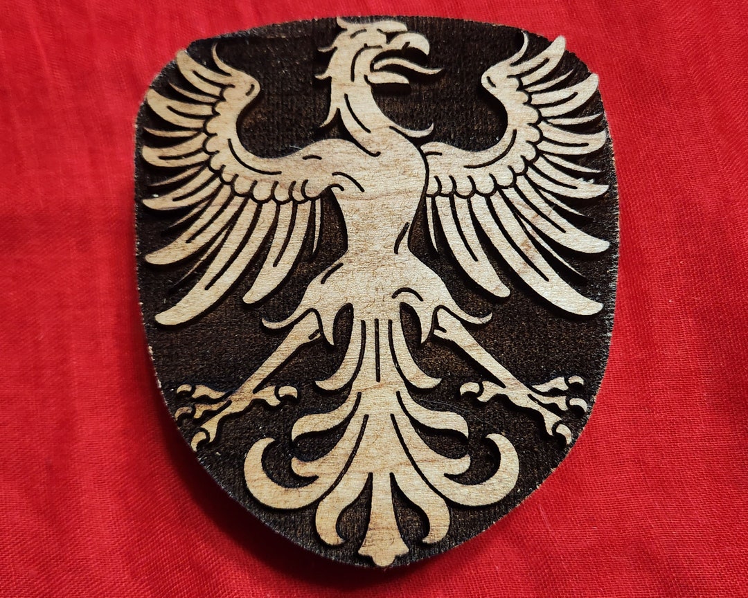 Eagle Displayed Heraldic Charge Woodcut Stamp for Wood Block Printing ...