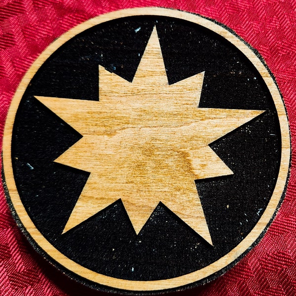 Ansteorra Star Populace Badge With Border Woodcut for Wood Block Printing or Leather Embossing SCA