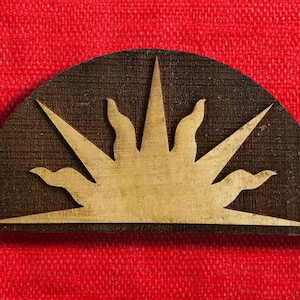 Sun Rising Kingdom of the West Badge Woodcut for Wood Block Printing or Leather Embossing SCA