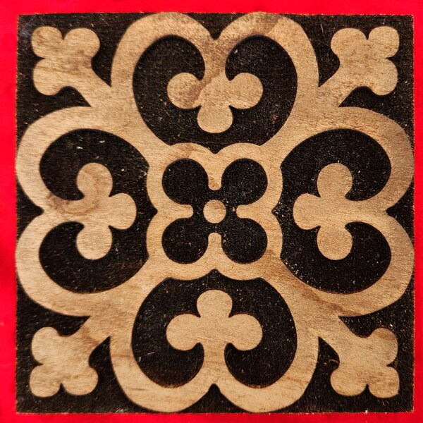 14th Century Simple English Tile Woodcut Stamp for Wood Block Printing or Leather Embossing SCA