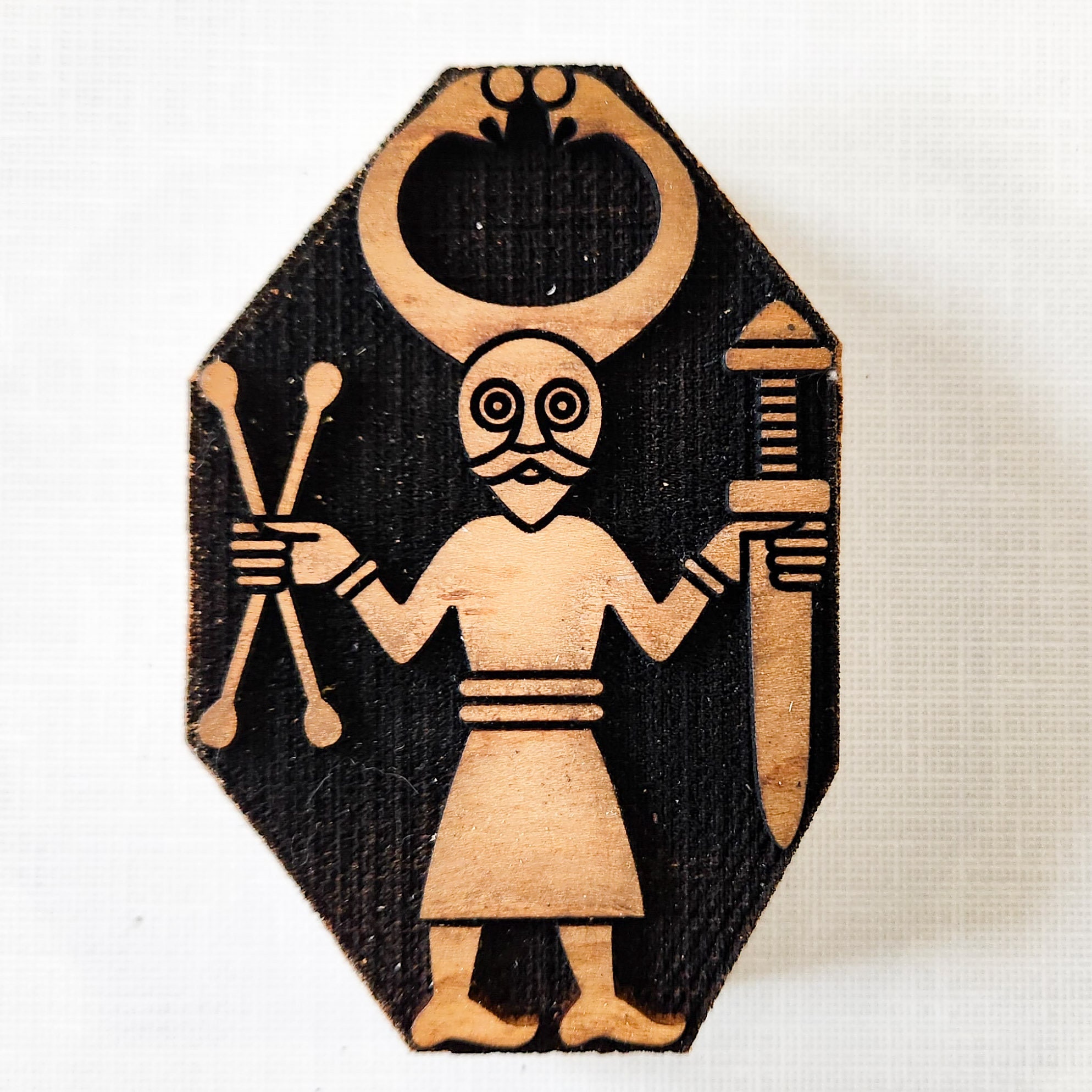 Chibi Odin Wearing Serpent Helm Woodcut for Wood Block Printing or ...