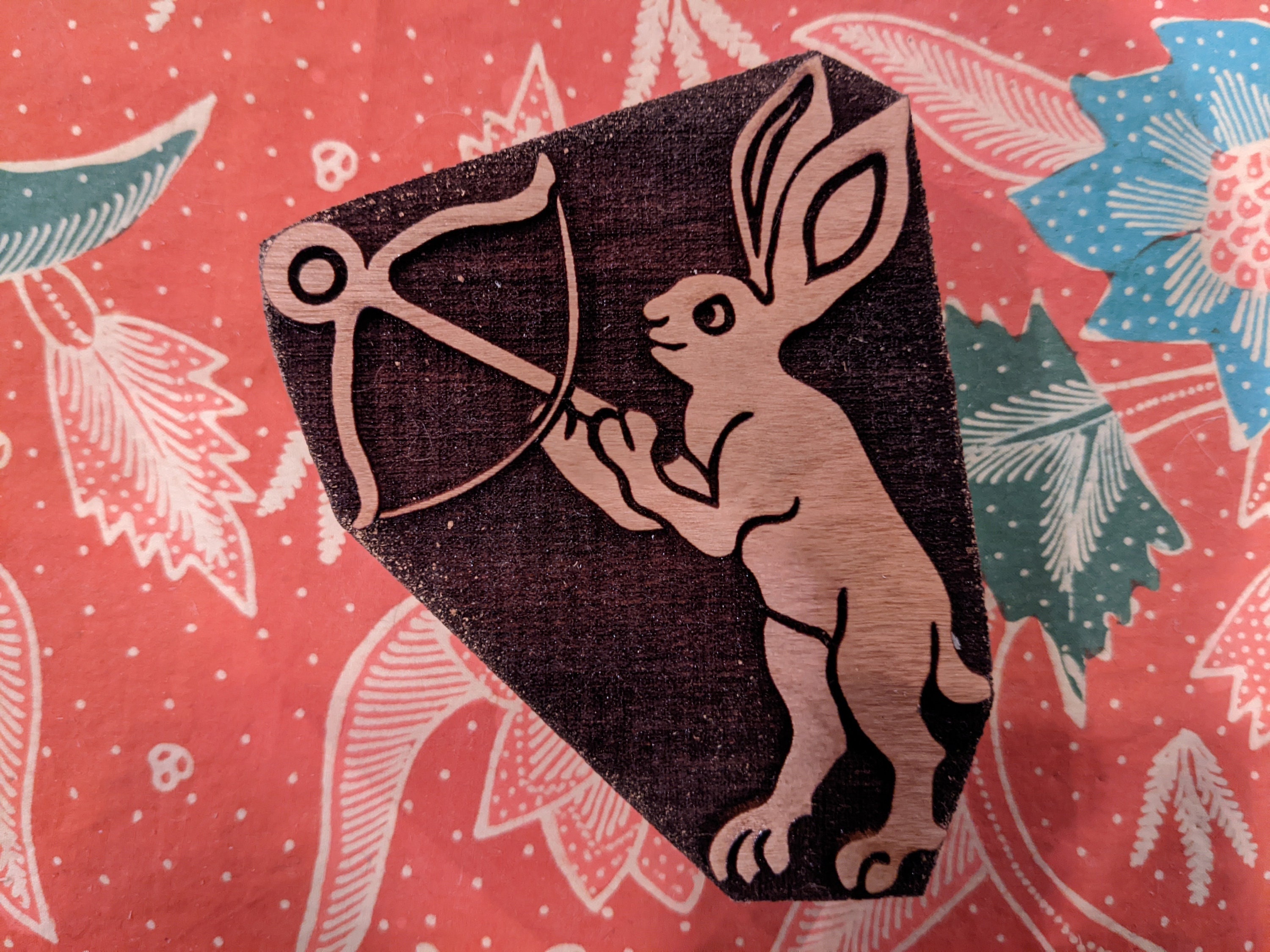 Drollery Rabbit Crossbow Bunny Murder Rabbit French Drollery Woodcut Stamp for Block ...