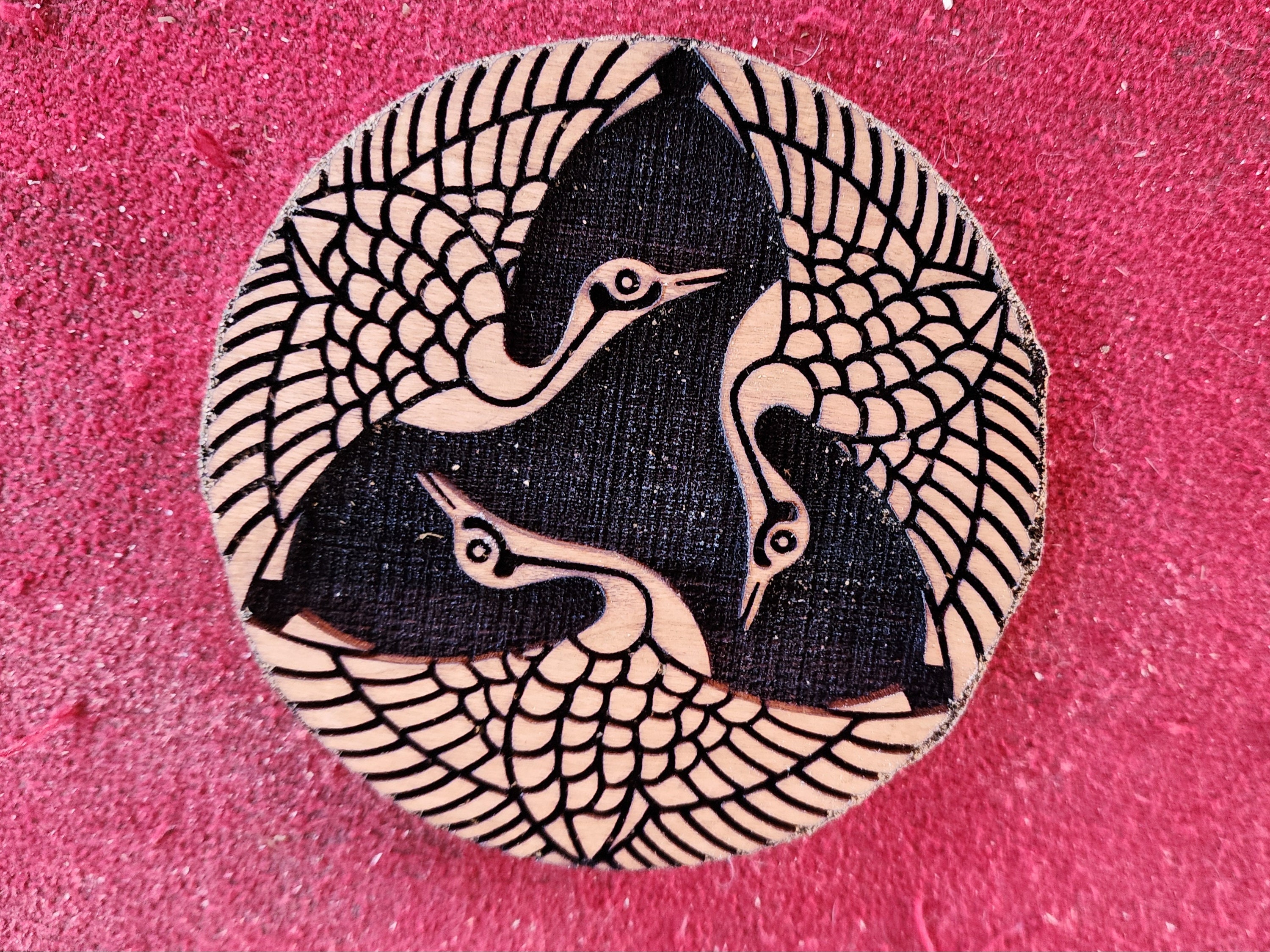 Japanese Triple Crane Mon Stamp for Wood Block Printing or