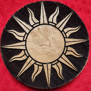 Sun with Rays Woodcut Stamp for Wood Block Printing or Leather Embossing SCA