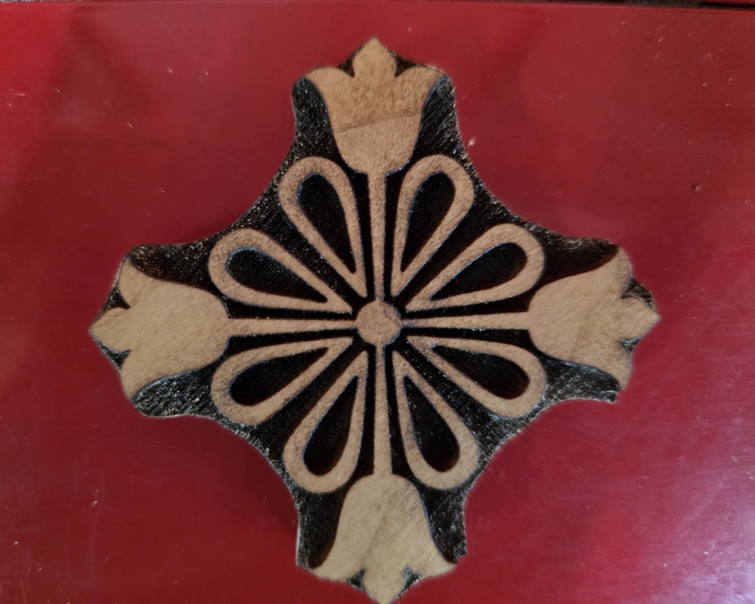 14th Century French Floral Spacer Wood Block Printing or Leather ...