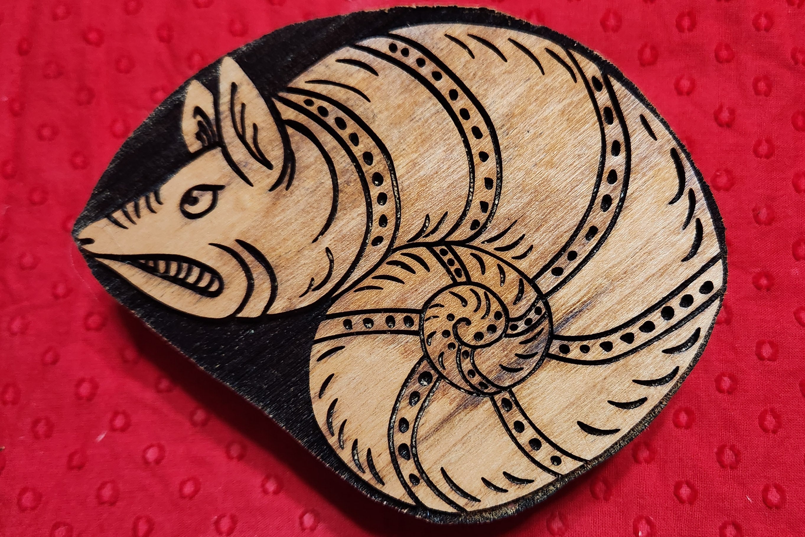 14th Century French Cat Snail Marginalia Drollery Woodcut Stamp