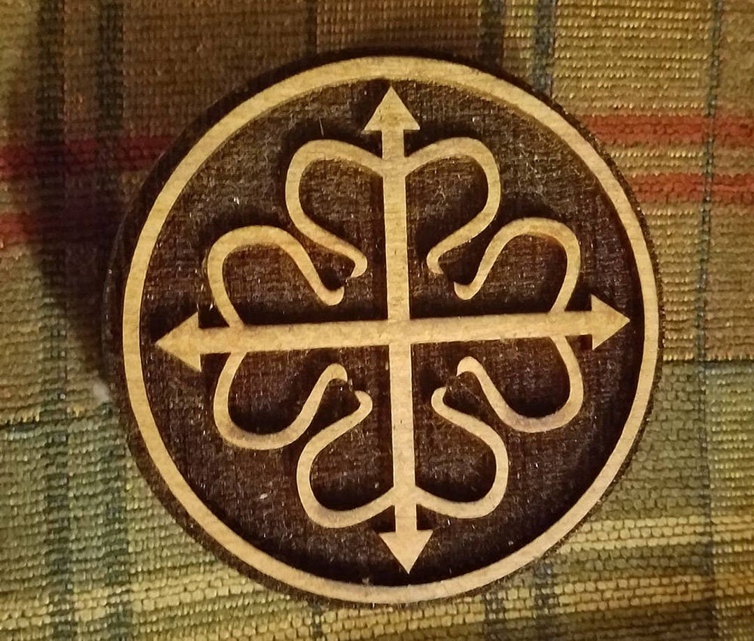Calontir Cross of Catralva Populace Badge in Circle Woodcut - Etsy