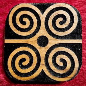 Ghana West African Adinkra Dwennimmen Woodcut Stamp for Wood Block Printing or Leather Embossing SCA