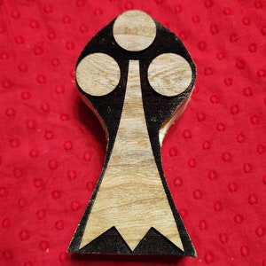 Japanese Mon Flower Hexagonal Woodcut for Wood Block