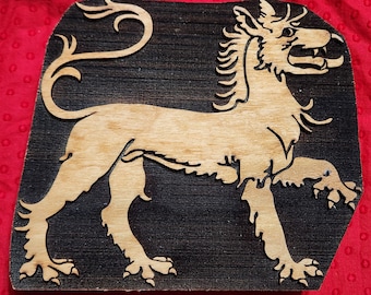 Heraldic Tyger Sparky East Kingdom Populace Badge Woodcut Stamp for Block Printing or Leather Embossing SCA