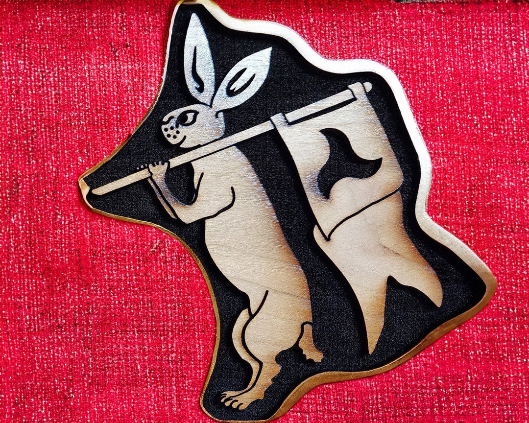 Drolleries Rabbits Trimarian Banner Bunny Murder Rabbit French Drollery Woodcut Stamp for ...