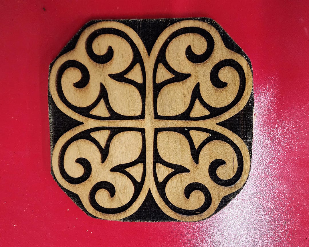 Four Heart Spacer From 10th Century Swedish Design, V2 Woodcut Stamp ...