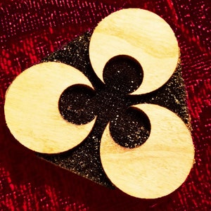 16th Century Turkish Open Crescent Simple Cintamani Design Woodcut Stamp for Wood Block Printing or Leather Embossing SCA