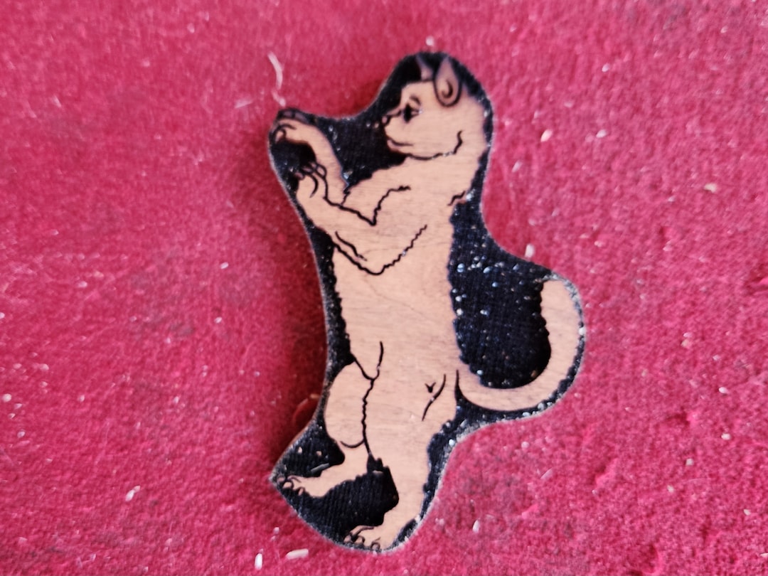 Rampant House Cat Woodcut Stamp for Block Printing or Leather Embossing ...