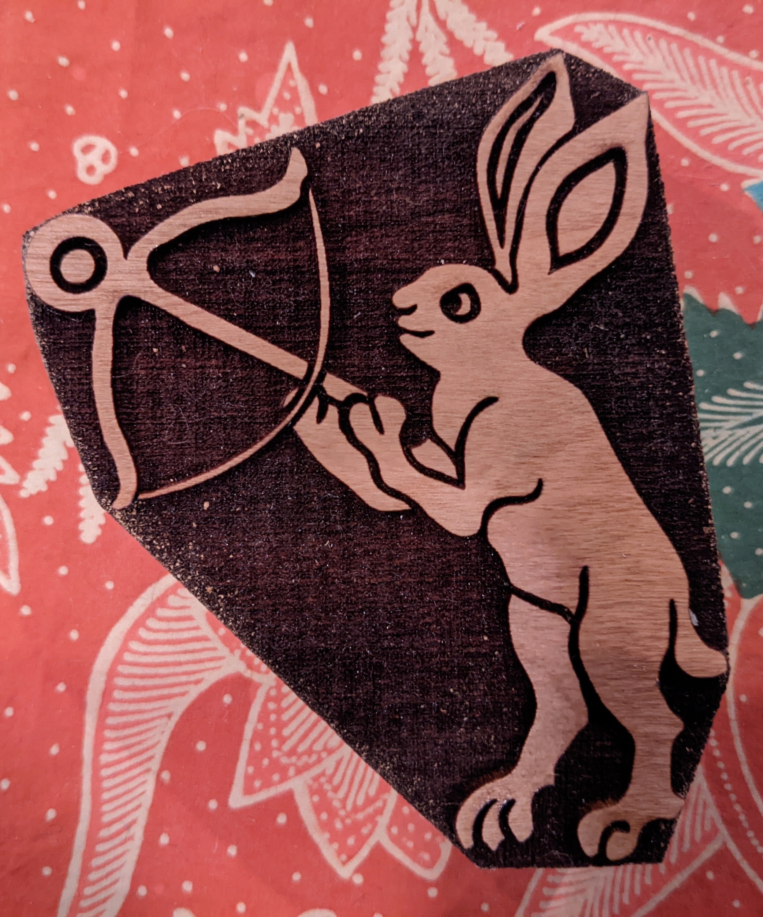 Drolleries Rabbits Crossbow Bunny Murder Rabbit French Drollery Woodcut Stamp for Block ...