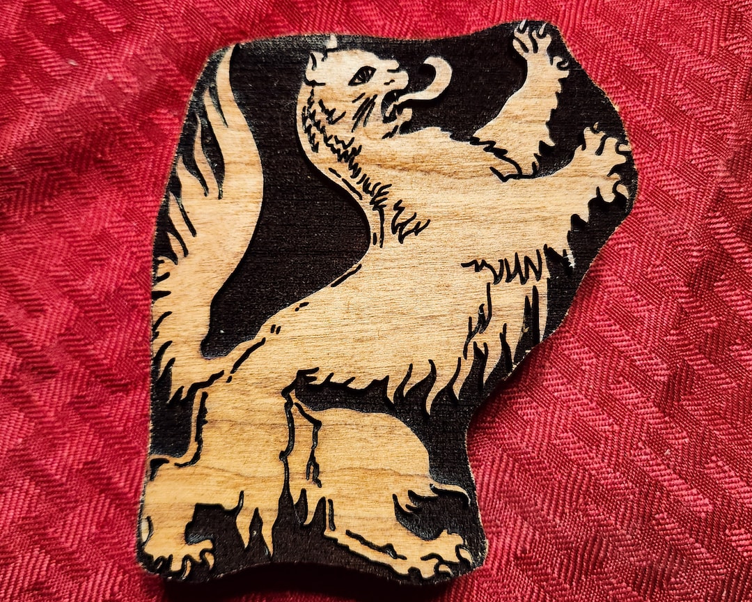 Rampant Persian Cat Woodcut Stamp for Wood Block Printing or Leather ...