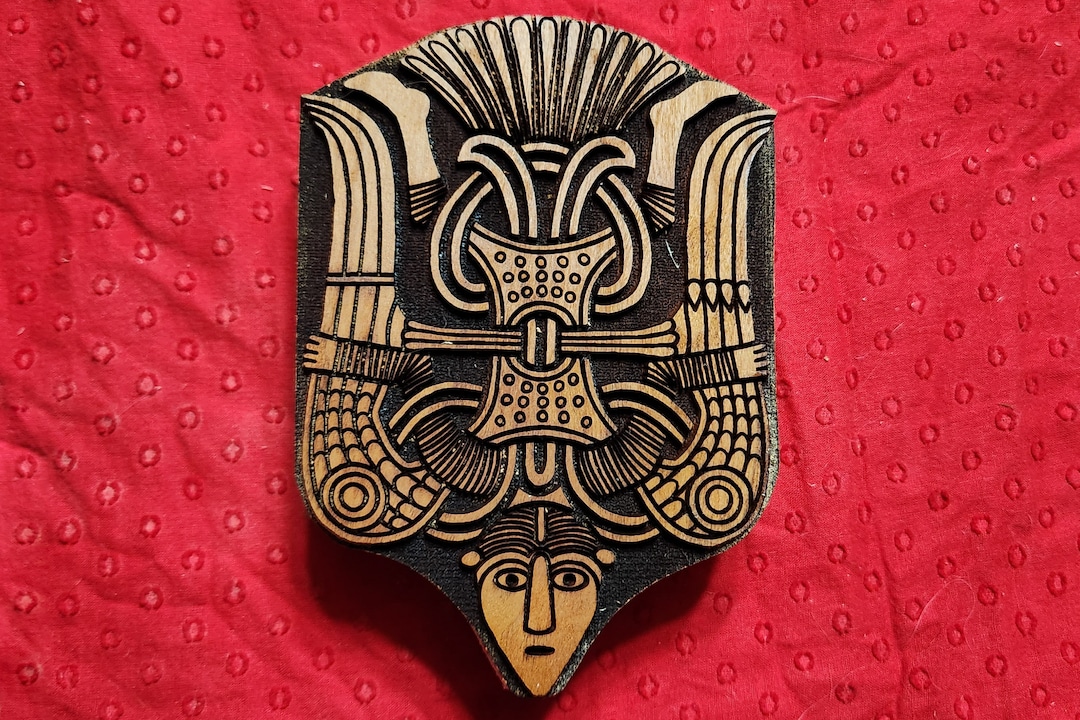 9th Century Swedish Volund, Winged Man of Uppåkra Woodcut for Wood ...