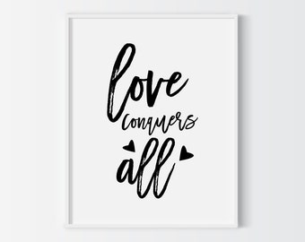 all conquers love calligraphy Love all Etsy conquers all conquers love calligraphy Love all Etsy conquers