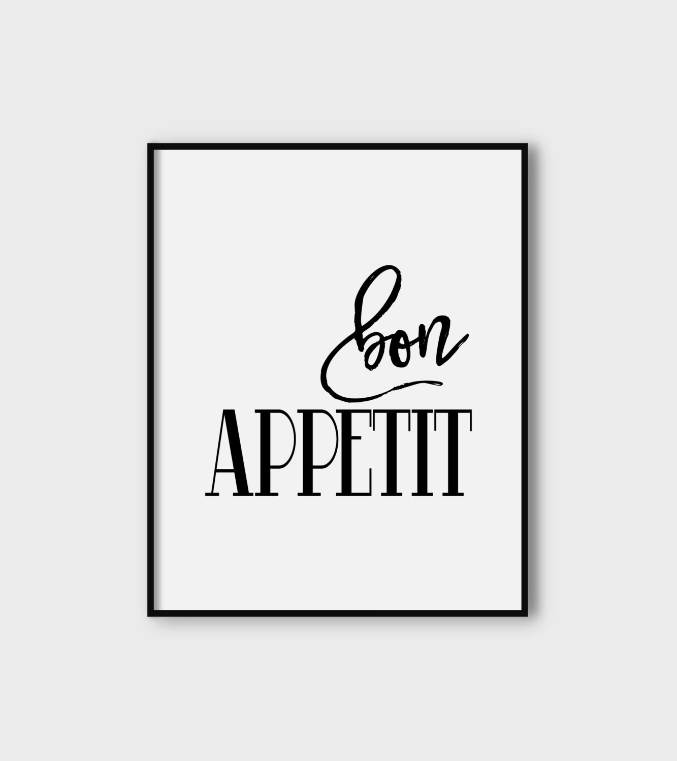 Bon appetit print french kitchen poster french phrase Etsy