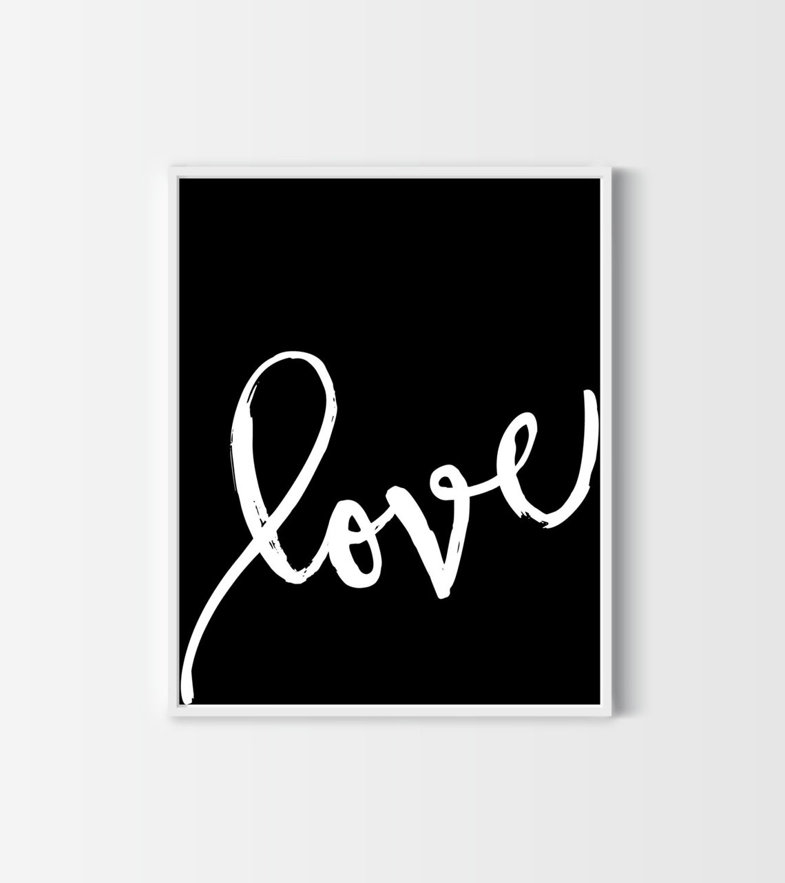 Love typography art printable black and white love poster Etsy