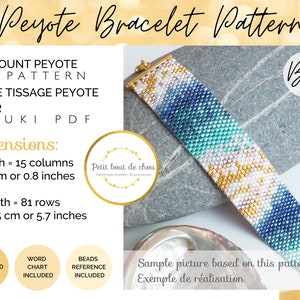 Peyote miyuki bracelet pattern/peyote pattern bracelet/odd count peyote pattern/bead bracelet pattern/instant download pdf/seed bead pattern