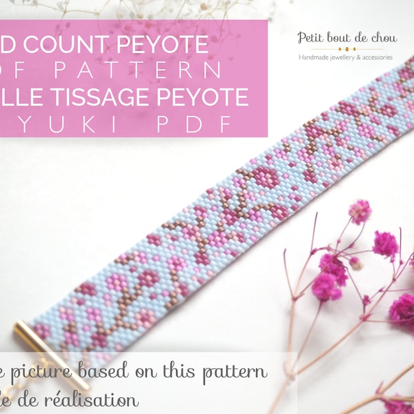 PDF Peyote Armband Muster/Miyuki Delica Perlen/Miyuki Muster/Sakura/japanische Blumen Muster/Miyuki Delica Perlen/Miyuki Muster