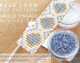 Grille de tissage bracelet/grille miyuki/diagramme miyuki/perles miyuki delicas/pdf à télécharger/motif gouttes de pluies