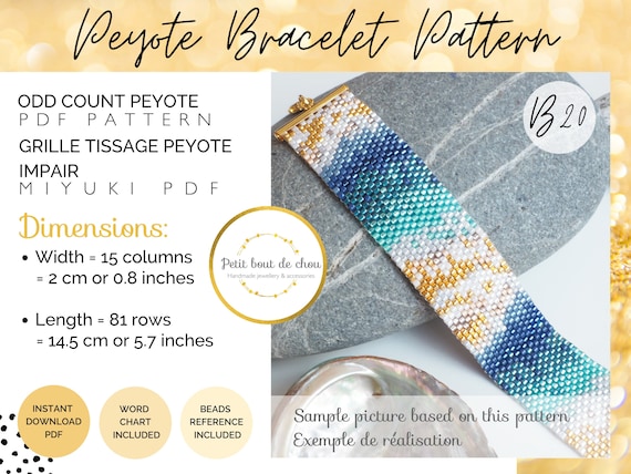 Peyote Miyuki Bracelet Pattern/peyote Pattern Bracelet/odd | Etsy