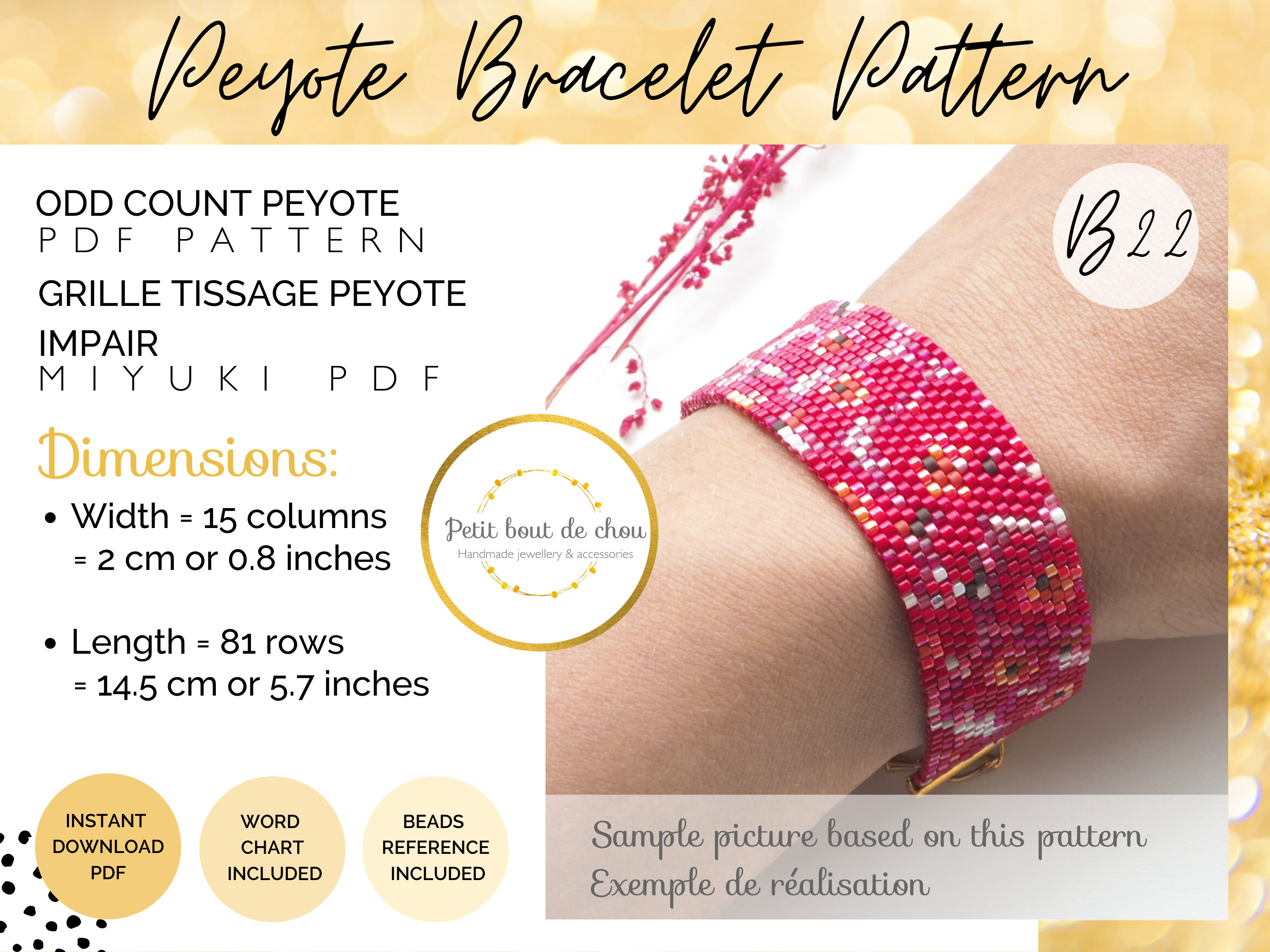 Grilles de tissage perles miyuki : 30 modèles pour métier à tisser